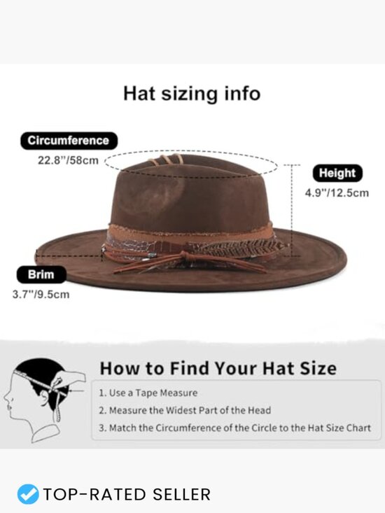Wide Brim Fedora Hat Unisex Felt Handmade Boho Western Suede Panama main image 7